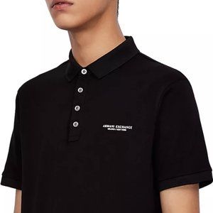 A|X ARMANI EXCHANGE Men's Milano/New York Logo-Print Polo Shirt-BRAND NEW! Large